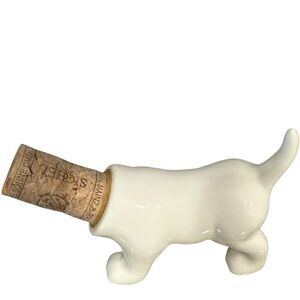 Dog Wine‎ Cork Bottle Stopper Cork Doghaus Haus White Ceramic